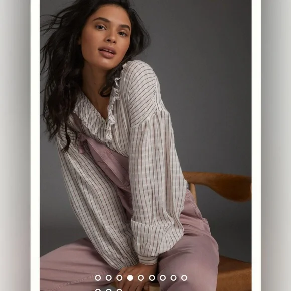 Anthropologie Pilcro Brianna Ruffled Blouse - Picture 1 of 12